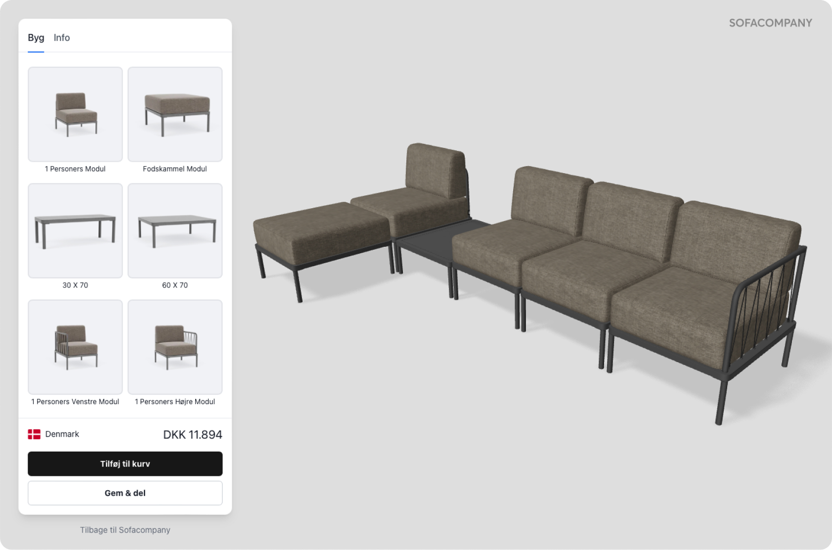 3D Product Configurator for SofaCompany